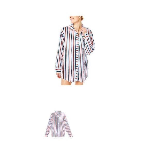 Addison Bay Women's XS Striped Preppy Dress Cover-Up Multicolor Summer - Picture 2 of 10